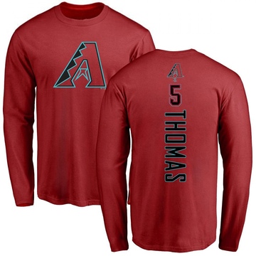 Men's Arizona Diamondbacks Alek Thomas ＃5 Backer Long Sleeve T-Shirt - Red