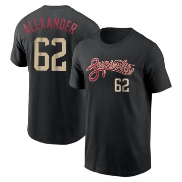 Men's Arizona Diamondbacks Blaze Alexander ＃62 City Connect Name & Number T-Shirt - Black