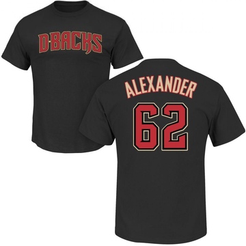 Men's Arizona Diamondbacks Blaze Alexander ＃62 Roster Name & Number T-Shirt - Black