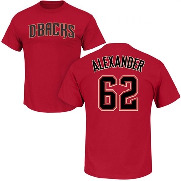 Men's Arizona Diamondbacks Blaze Alexander ＃62 Roster Name & Number T-Shirt Crimson