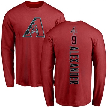 Men's Arizona Diamondbacks Blaze Alexander ＃9 Backer Long Sleeve T-Shirt - Red