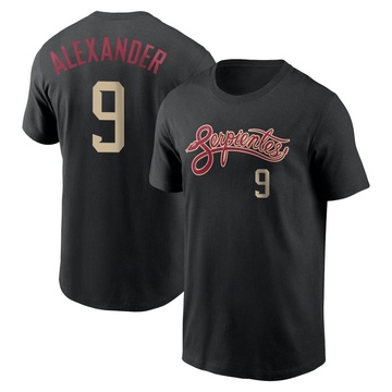 Men's Arizona Diamondbacks Blaze Alexander ＃9 City Connect Name & Number T-Shirt - Black