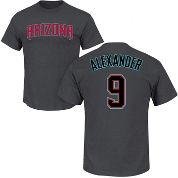Men's Arizona Diamondbacks Blaze Alexander ＃9 Roster Name & Number T-Shirt - Charcoal
