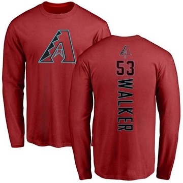 Men's Arizona Diamondbacks Christian Walker ＃53 Backer Long Sleeve T-Shirt - Red