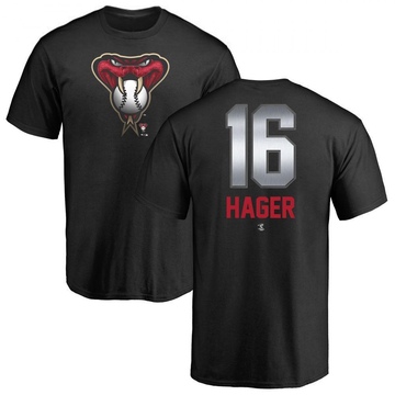 Men's Arizona Diamondbacks Jake Hager ＃16 Midnight Mascot T-Shirt - Black