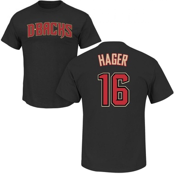 Men's Arizona Diamondbacks Jake Hager ＃16 Roster Name & Number T-Shirt - Black
