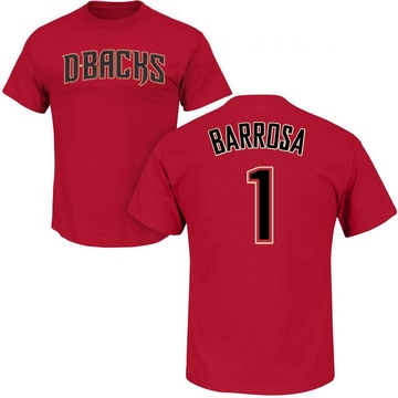 Men's Arizona Diamondbacks Jorge Barrosa ＃1 Roster Name & Number T-Shirt Crimson