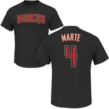Men's Arizona Diamondbacks Ketel Marte ＃4 Roster Name & Number T-Shirt - Black