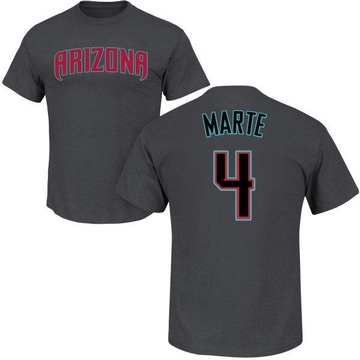 Men's Arizona Diamondbacks Ketel Marte ＃4 Roster Name & Number T-Shirt - Charcoal