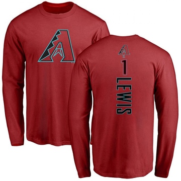Men's Arizona Diamondbacks Kyle Lewis ＃1 Backer Long Sleeve T-Shirt - Red