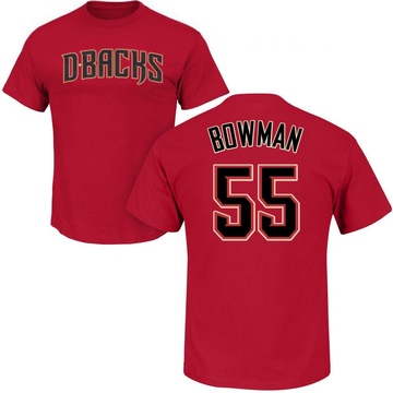 Men's Arizona Diamondbacks Matt Bowman ＃55 Roster Name & Number T-Shirt Crimson