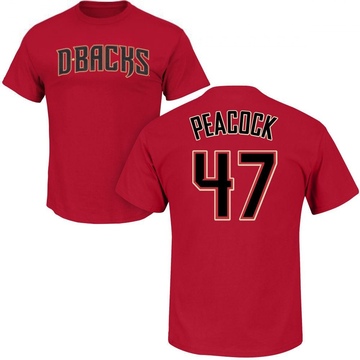Men's Arizona Diamondbacks Matt Peacock ＃47 Roster Name & Number T-Shirt Crimson