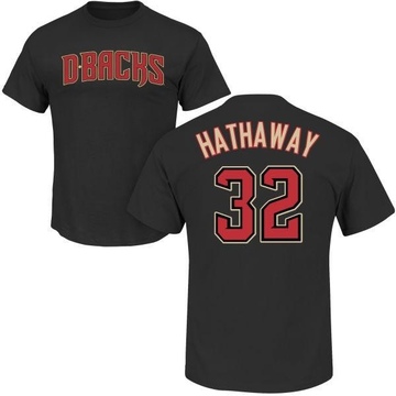 Men's Arizona Diamondbacks Steve Hathaway ＃32 Roster Name & Number T-Shirt - Black
