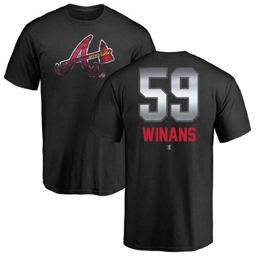Men's Atlanta Braves Allan Winans ＃59 Midnight Mascot T-Shirt - Black