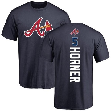 Men's Atlanta Braves Bob Horner ＃5 Backer T-Shirt - Navy