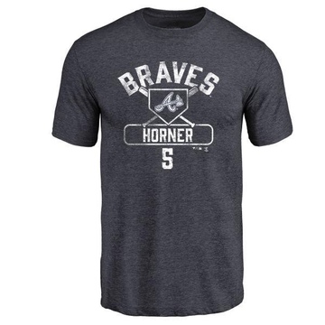 Men's Atlanta Braves Bob Horner ＃5 Base Runner T-Shirt - Navy