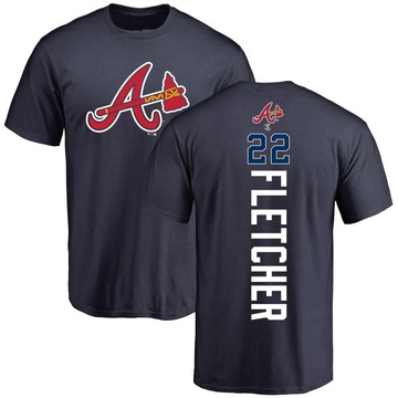 Men's Atlanta Braves David Fletcher ＃22 Backer T-Shirt - Navy