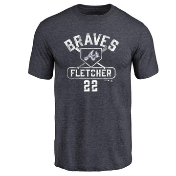 Men's Atlanta Braves David Fletcher ＃22 Base Runner T-Shirt - Navy