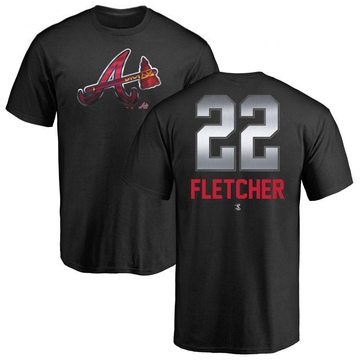 Men's Atlanta Braves David Fletcher ＃22 Midnight Mascot T-Shirt - Black