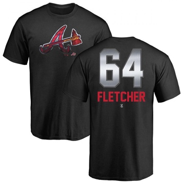 Men's Atlanta Braves David Fletcher ＃64 Midnight Mascot T-Shirt - Black