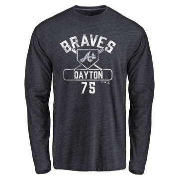 Men's Atlanta Braves Grant Dayton ＃75 Base Runner Long Sleeve T-Shirt - Navy