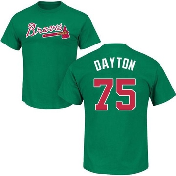 Men's Atlanta Braves Grant Dayton ＃75 St. Patrick's Day Roster Name & Number T-Shirt - Green