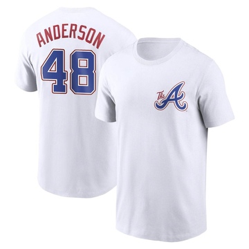 Men's Atlanta Braves Ian Anderson ＃48 2023 City Connect Name & Number T-Shirt - White