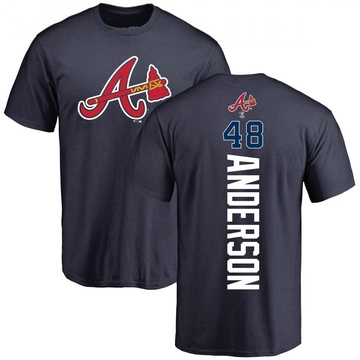 Men's Atlanta Braves Ian Anderson ＃48 Backer T-Shirt - Navy
