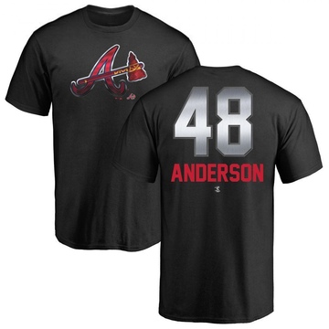 Men's Atlanta Braves Ian Anderson ＃48 Midnight Mascot T-Shirt - Black