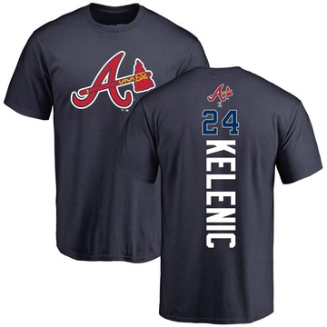 Men's Atlanta Braves Jarred Kelenic ＃24 Backer T-Shirt - Navy