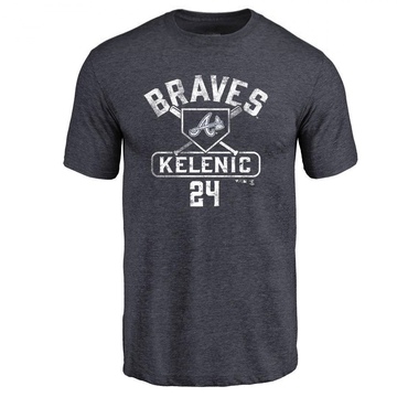 Men's Atlanta Braves Jarred Kelenic ＃24 Base Runner T-Shirt - Navy