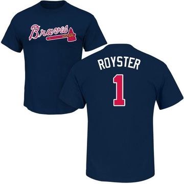 Men's Atlanta Braves Jerry Royster ＃1 Roster Name & Number T-Shirt - Navy