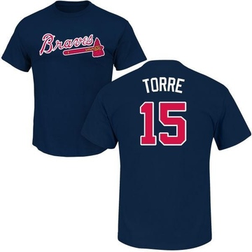 Men's Atlanta Braves Joe Torre ＃15 Roster Name & Number T-Shirt - Navy