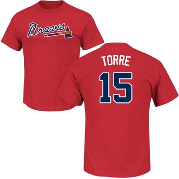 Men's Atlanta Braves Joe Torre ＃15 Roster Name & Number T-Shirt - Red