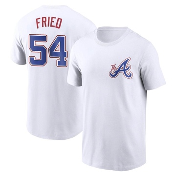 Men's Atlanta Braves Max Fried ＃54 2023 City Connect Name & Number T-Shirt - White