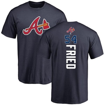 Men's Atlanta Braves Max Fried ＃54 Backer T-Shirt - Navy