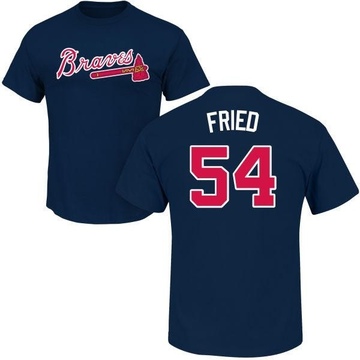 Men's Atlanta Braves Max Fried ＃54 Roster Name & Number T-Shirt - Navy