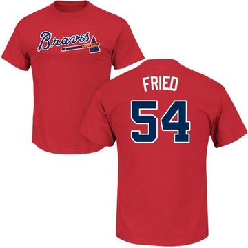 Men's Atlanta Braves Max Fried ＃54 Roster Name & Number T-Shirt - Red