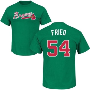 Men's Atlanta Braves Max Fried ＃54 St. Patrick's Day Roster Name & Number T-Shirt - Green