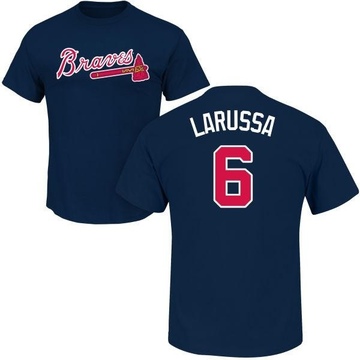 Men's Atlanta Braves Tony Larussa ＃6 Roster Name & Number T-Shirt - Navy