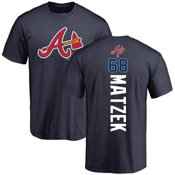 Men's Atlanta Braves Tyler Matzek ＃68 Backer T-Shirt - Navy