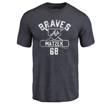 Men's Atlanta Braves Tyler Matzek ＃68 Base Runner T-Shirt - Navy