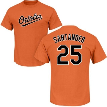 Men's Baltimore Orioles Anthony Santander ＃25 Roster Name & Number T-Shirt - Orange