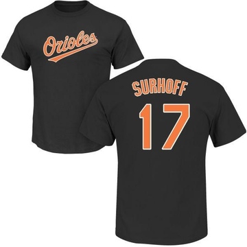 Men's Baltimore Orioles Bj Surhoff ＃17 Roster Name & Number T-Shirt - Black