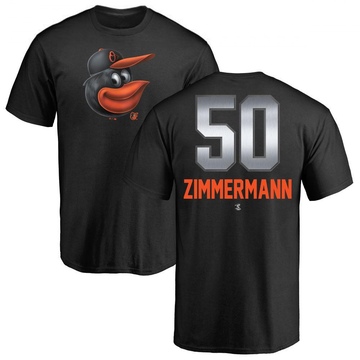 Men's Baltimore Orioles Bruce Zimmermann ＃50 Midnight Mascot T-Shirt - Black