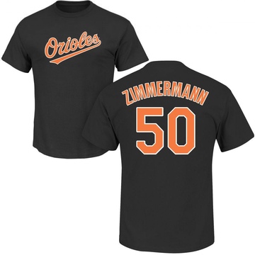Men's Baltimore Orioles Bruce Zimmermann ＃50 Roster Name & Number T-Shirt - Black