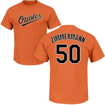 Men's Baltimore Orioles Bruce Zimmermann ＃50 Roster Name & Number T-Shirt - Orange