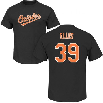 Men's Baltimore Orioles Chris Ellis ＃39 Roster Name & Number T-Shirt - Black