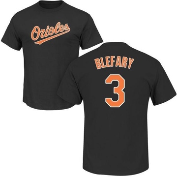 Men's Baltimore Orioles Curt Blefary ＃3 Roster Name & Number T-Shirt - Black