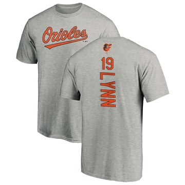 Men's Baltimore Orioles Fred Lynn ＃19 Backer T-Shirt Ash